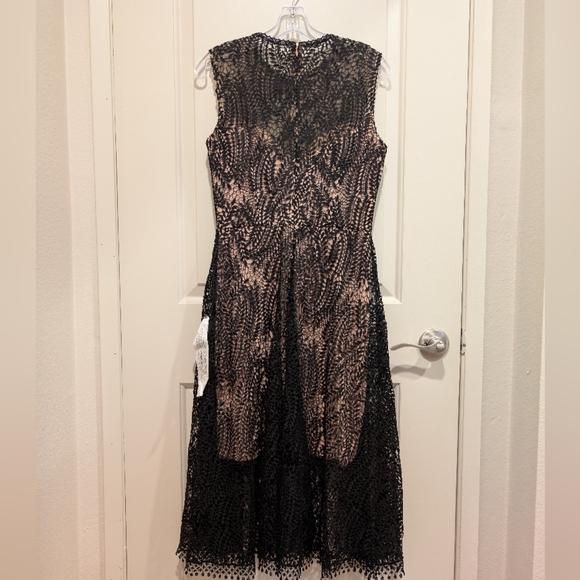 Dress the Population Shane Black Vine Lace Midi Dress Size Small - Picture 5 of 10